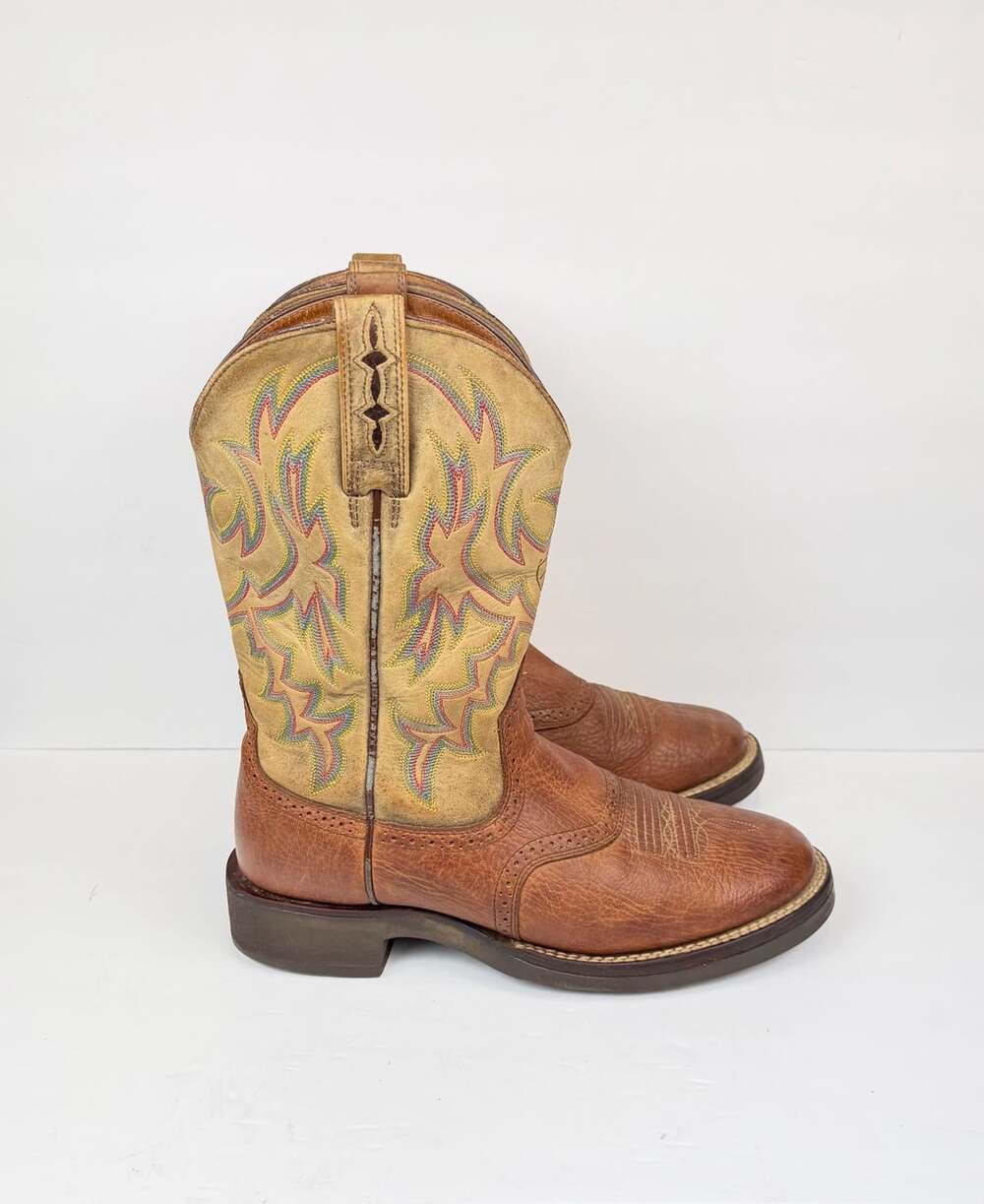 Ariat Men's Tan Brown Leather Western Cowboy Boots Size 9.5D Style 39592